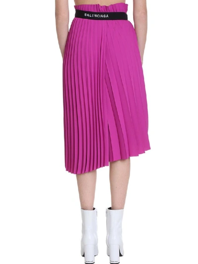 Shop Balenciaga Skirt In Rose-pink Polyester