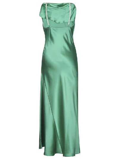 Shop Alessandra Rich Shiny Effect Sleeveless Dress In Green