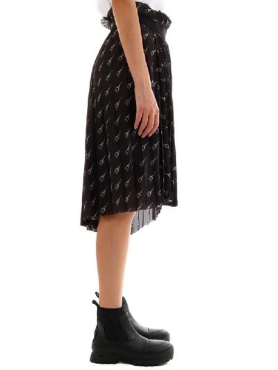 Shop Balenciaga Pleated Skirt Eiffel In Black