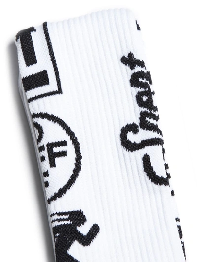 Shop Off-white Logo Socks In White Black