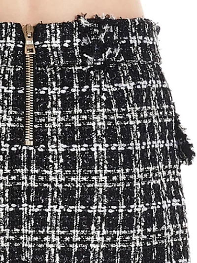 Shop Balmain Skirt In Black & White