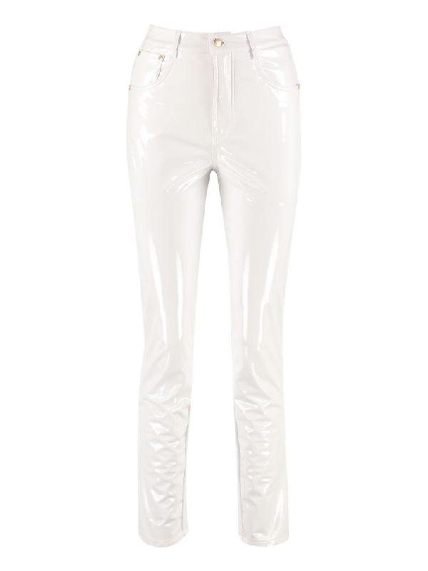 white vinyl trousers