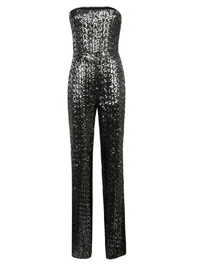 Shop Alexis Sequined Jumpsuit In Silver