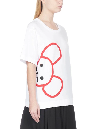 Shop Marni Mouse Logo Cotton T-shirt In White Red