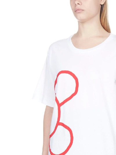 Shop Marni Mouse Logo Cotton T-shirt In White Red