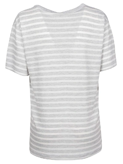 Shop Alexander Wang Striped T-shirt In H Grey/ivory