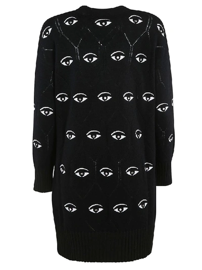 Shop Kenzo All Over Eye Sweater Dress In Black