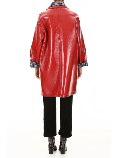 Shop Bottega Veneta Waxed Coat In Red Monalisa Atlan (red)