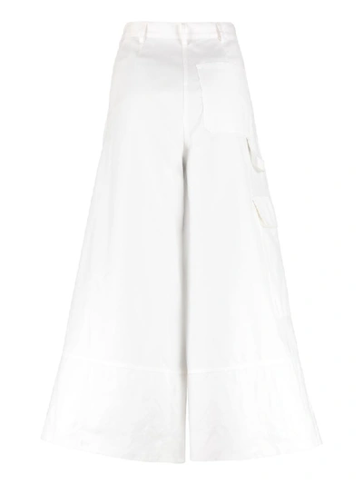 Shop Moncler High-rise Culotte Jeans In White