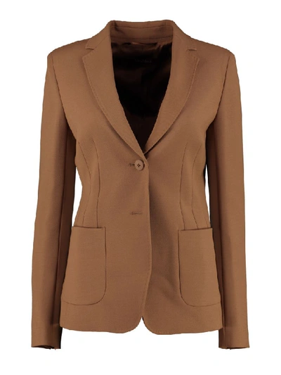 Shop Max Mara Single-breasted Two-button Blazer In Camel