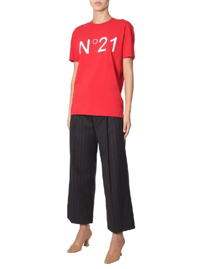 Shop N°21 Round Neck T-shirt In Rosso