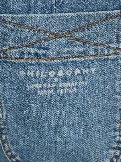 Shop Philosophy Di Lorenzo Serafini Philosophy Denim Shorts In Light Blue