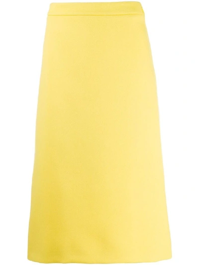 Shop Prada Skirt Gabardine In Topazio