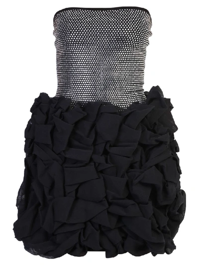 Shop Balmain Embellished Dress In Black