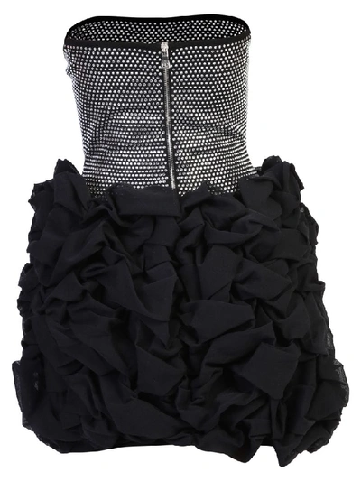 Shop Balmain Embellished Dress In Black