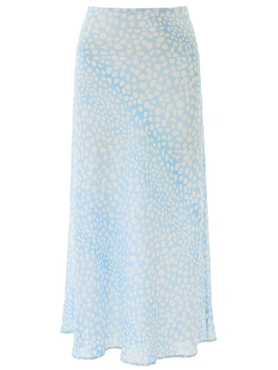 Shop Rixo London Kelly Skirt In Ombre Bleu Leopard (light Blue)