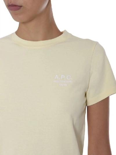 Shop Apc Round Neck T-shirt In Giallo