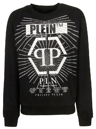 Shop Philipp Plein Crystal Embellished Sweatshirt In Black