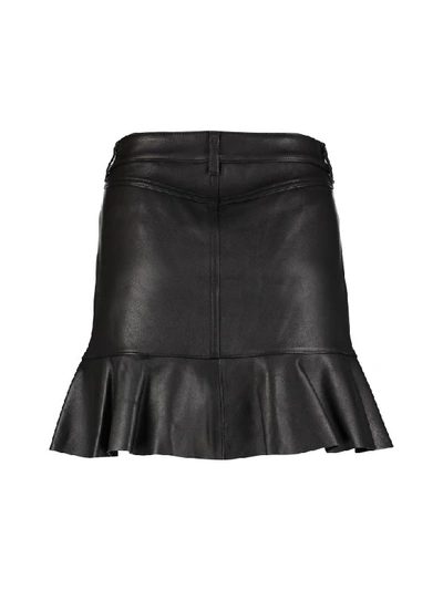 Shop Michael Michael Kors Leather Mini Skirt In Black