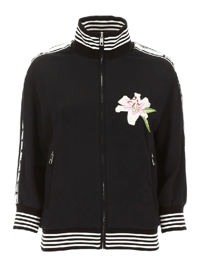 Shop Dolce & Gabbana Lily Patch Sweatshirt In Nero (black)