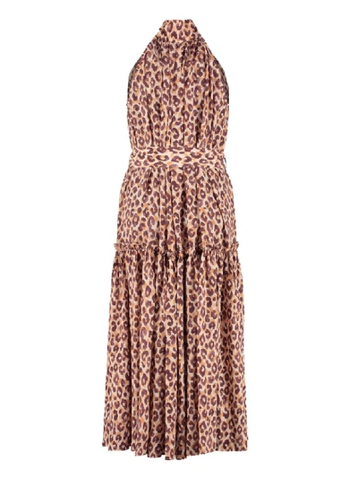 Shop Zimmermann Leopard-print Silk Long Dress In Multicolor