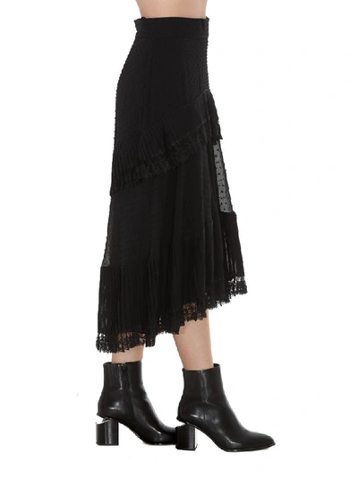 Shop Zimmermann Pleated Demi Skirt In Black