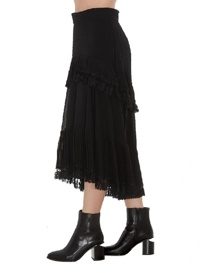 Shop Zimmermann Pleated Demi Skirt In Black