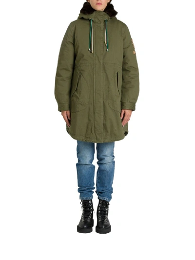 Shop Alessandra Chamonix Parka With Hood Lining In Verde