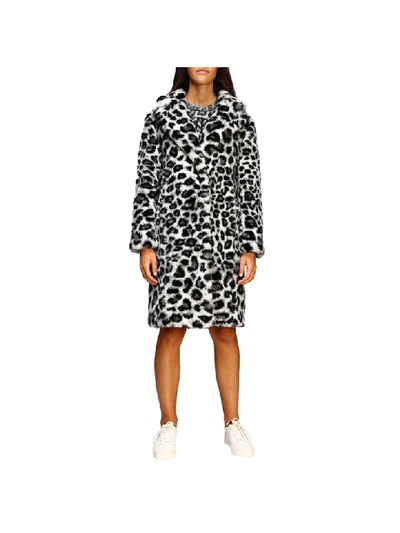 Shop Alberta Ferretti Fur With Animalier And Lynx Pattern In Grey