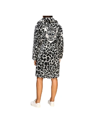 Shop Alberta Ferretti Fur With Animalier And Lynx Pattern In Grey
