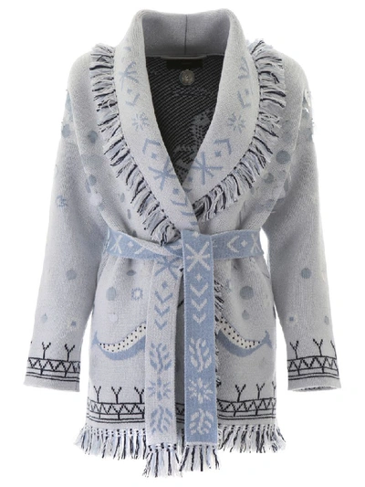 Shop Alanui Dea Sedna Cardigan In Light Angel (light Blue)