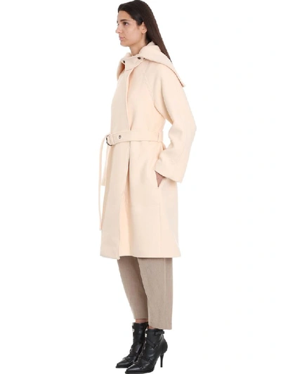 Shop Chloé Coat In Rose-pink Wool