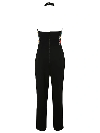 Shop Alice And Olivia Embellished Jumpsuit In Black/multicolor