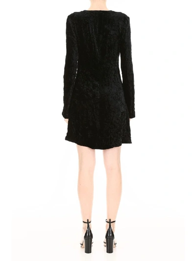 Shop Miu Miu Velvet Mini Dress In Nero (black)