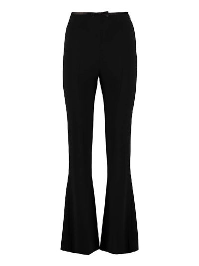 Shop Miu Miu Cady Trousers In Black