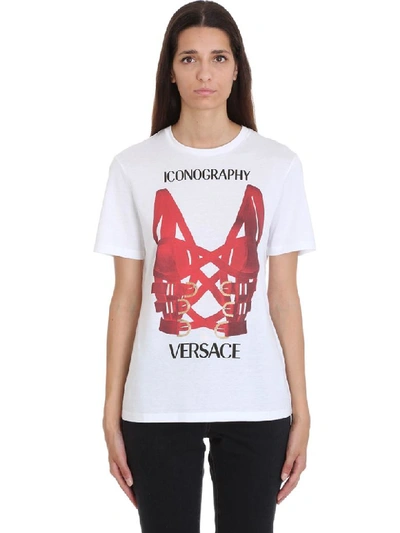 Shop Versace T-shirt In White Cotton