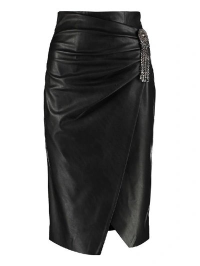 Shop Pinko Cagliare Faux Leather Skirt In Black