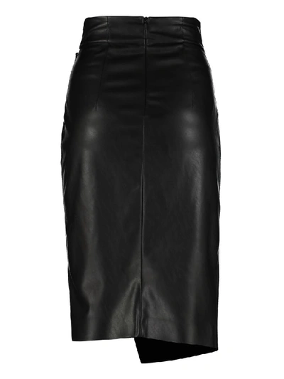 Shop Pinko Cagliare Faux Leather Skirt In Black