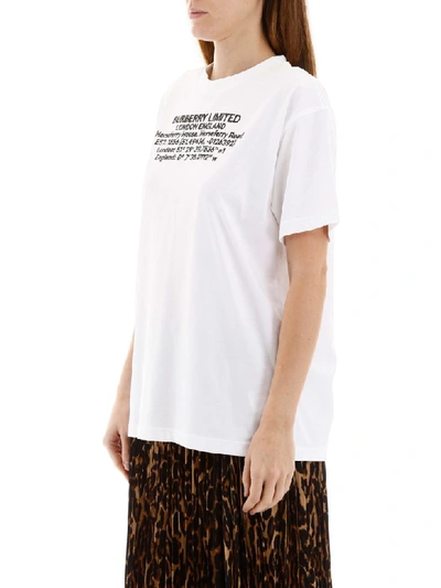 Shop Burberry T-shirt With Coordinates In White (white)