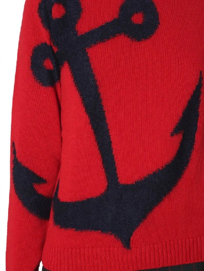 Shop N°21 Jacquard Anchor Sweater In Rosso