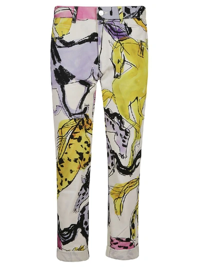 Shop Stella Mccartney All-over Animal Print Jeans In White