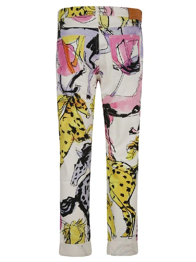 Shop Stella Mccartney All-over Animal Print Jeans In White