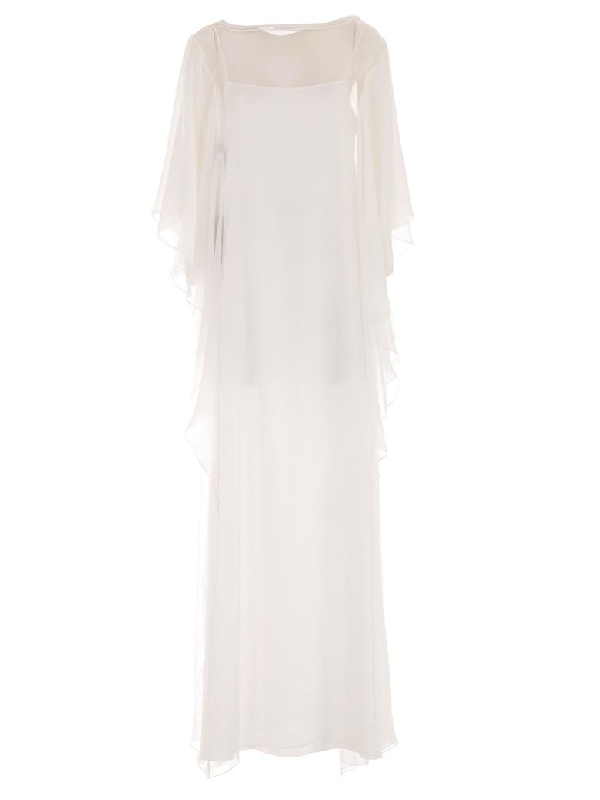 Alberta Ferretti Draped Dress In White Modesens