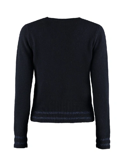 Shop Moncler Wool And Cashmere Pullover In Blue