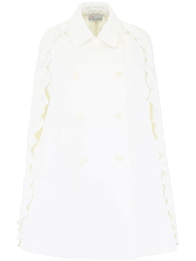 Shop Red Valentino Ruffled Cape In White (white)