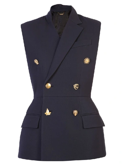 Shop Givenchy Double-breasted Gilet In Blue