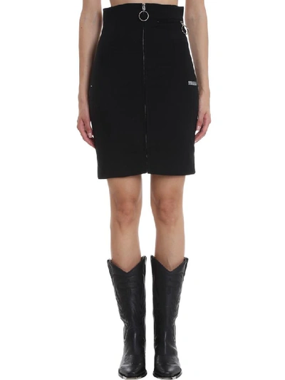 Shop Off-white High Waist Skirt In Black Viscose