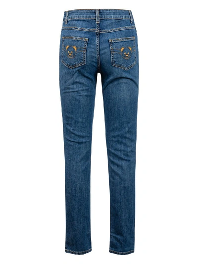 Shop Moschino Classic High Waist Jeans In Blue