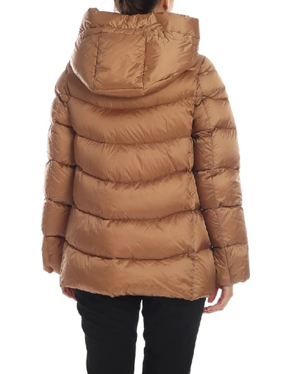 Shop Add Large Hood Ped Jacket In Beige