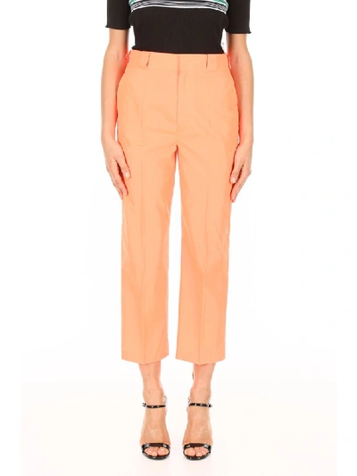 Shop Prada Nylon Gabardine Trousers In Corallo (orange)